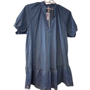 Torrid Belle Isle nwt dress womens 1 1X denim chambray shirt dark wash 3/4 slv